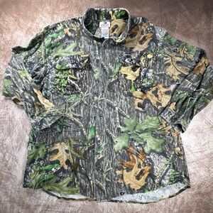 Mens Mossy Oak Camo 4382 Obsession Vented Long Sleeve Button Up Shirt 2XL